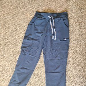 Figs Dark Grey/Blue Scrub Bottom, medium